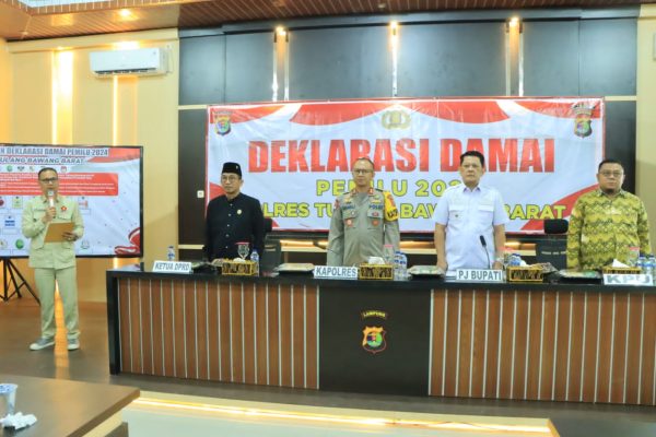 Jelang Pemilu 2024, Polres Tulang Bawang Barat Gelar Deklarasi Damai