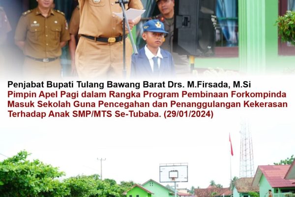Pj. Bupati Tubaba Pimpin Apel Pagi di SMPN 9 Pulung Kencana