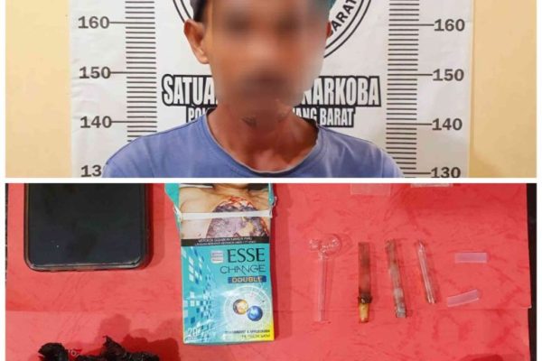 Penangkapan Pria Diduga Gunakan Narkoba Jenis Sabu, Satresnarkoba Polres Tulang Bawang Barat Temukan Barang Bukti
