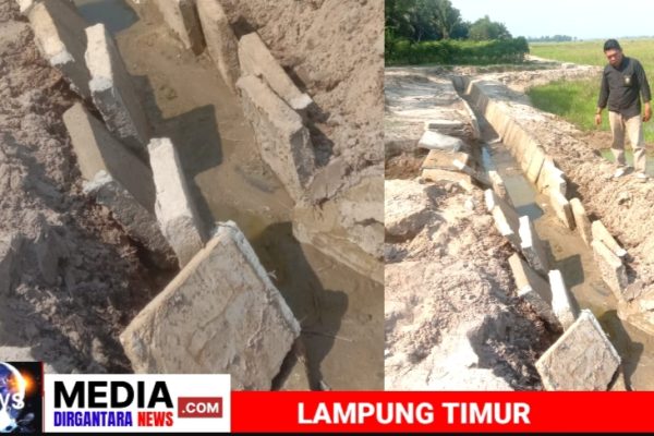 Amburadulnya Proyek irigasi P3GAI Desa Sriminosari Diduga Kuat Dikerjakan Asal Jadi Harus di Bongkar